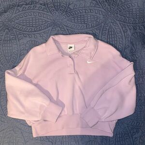 Nike Pink Oversized Polo Sweatshirt